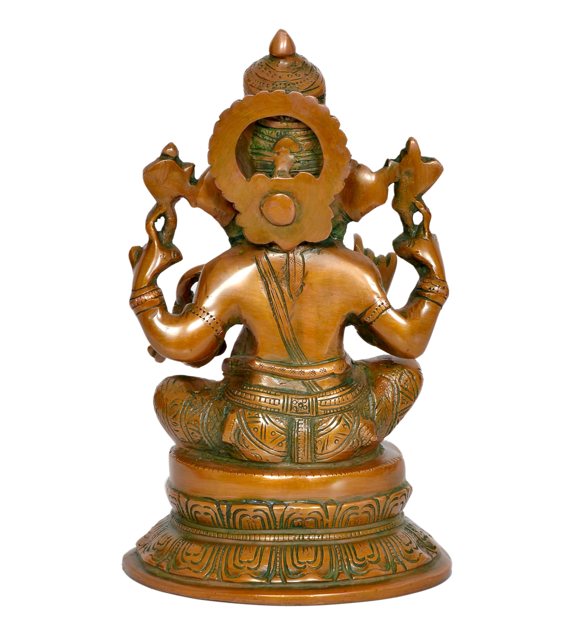 Dattatreya Brass Ganesh Statue Lord Ganesha Idol For Home Decor And Pooja Hindu God Ganapati Figurine (Height 10.5 Inch)